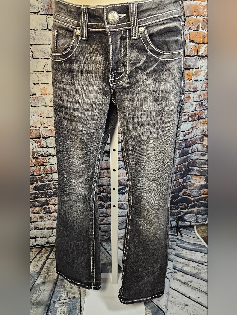 Fire & Rain Y2K Black Embellished Cross Pocket Bootcut Jeans Size 3